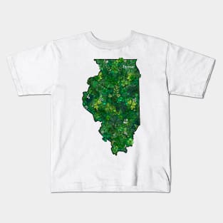 Illinois Irish Shamrock Garden Kids T-Shirt